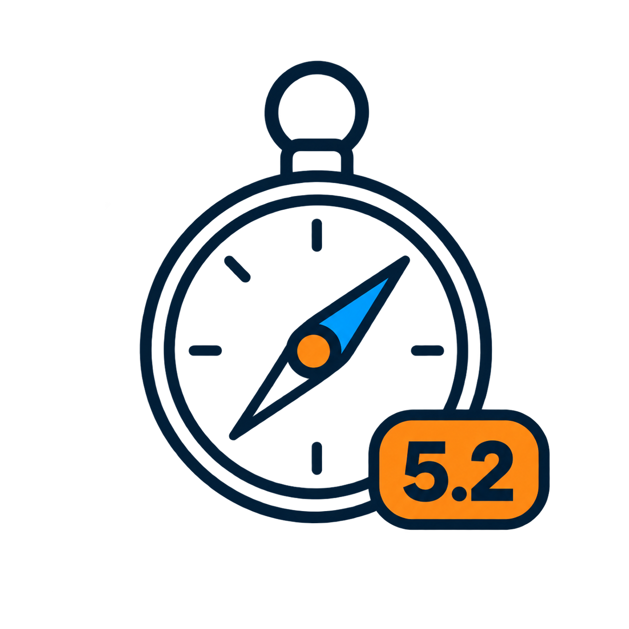 Kompass mit 5.2-Badge als Symbol für den Orientierungswert beim Gymi-Übertritt in Zug