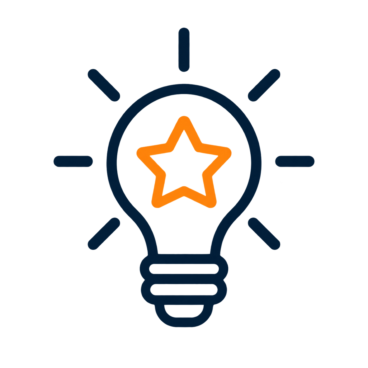 Glühbirne mit Stern als Symbol für Motivation, Interessen und persönliche Zielklarheit